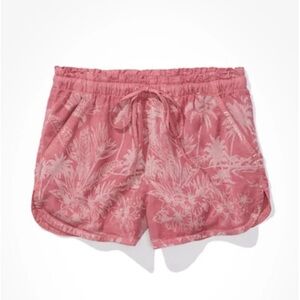 American Eagle Vacay Shorts Antique Rose Floral Print Drawstring Pockets Size XS